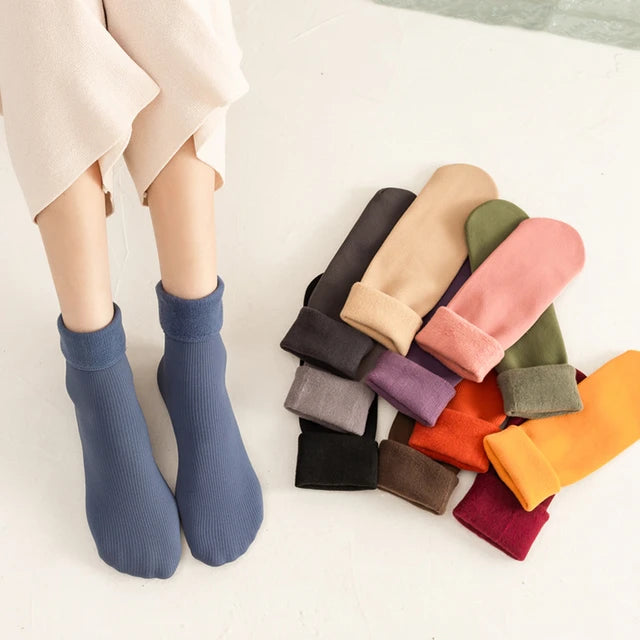 Winter Women Thicken Warm Short Socks Thermal Cashmere Wool Socks