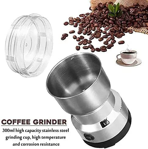 Nima Mini Electric Grinder Stainless Steel For Coffee Beans, Spices, Masala