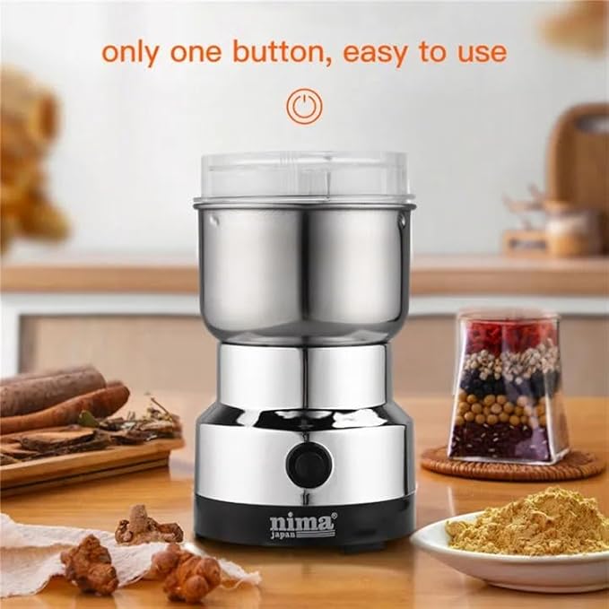 Nima Mini Electric Grinder Stainless Steel For Coffee Beans, Spices, Masala